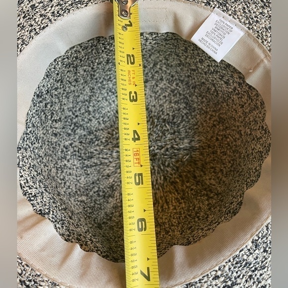 100% PAPER SUN HAT | Women’s Black & Cream 100% Woven Paper Sun Hat.. - Picture 4 of 5